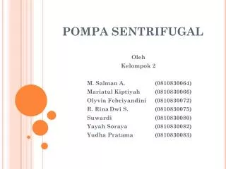 pompa sentrifugal