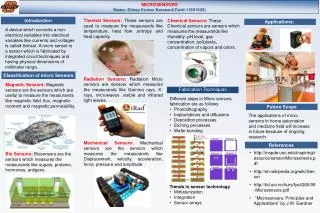 MICROSENSORS Name: Dileep Kumar Narasani(Cwid:11601629 )