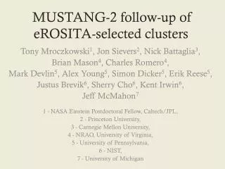 MUSTANG-2 follow-up of eROSITA -selected clusters