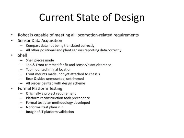 current state of design