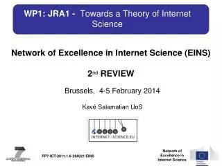 WP1: JRA1 - Towards a Theory of Internet Science
