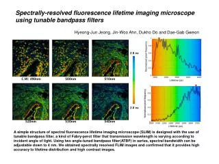 Spectrally-resolved fluorescence lifetime imaging microscope using tunable bandpass filters