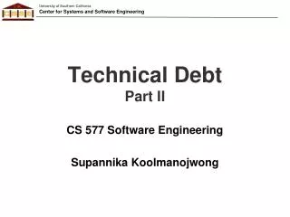 Technical Debt Part II