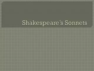shakespeare s sonnets