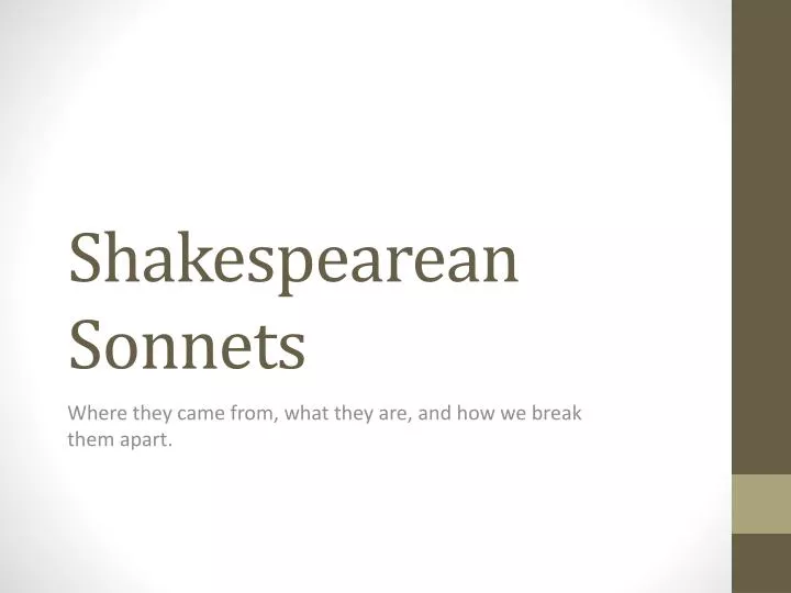 shakespearean sonnets
