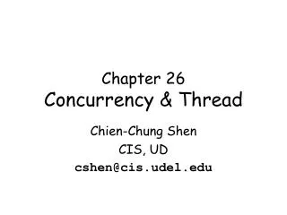 Chapter 26 Concurrency &amp; Thread