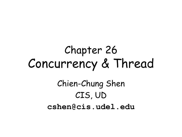 chapter 26 concurrency thread