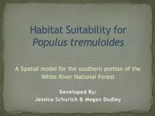 Habitat Suitability for Populus tremuloides