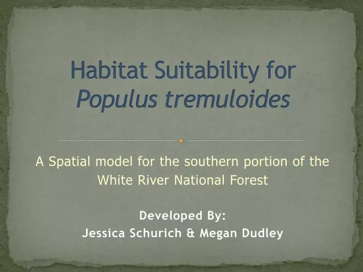 habitat suitability for populus tremuloides