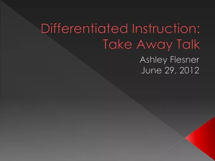 differentiated instruction take away talk