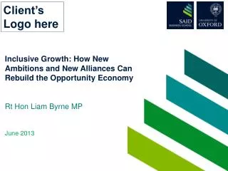 Inclusive Growth: How New Ambitions and New Alliances Can Rebuild the Opportunity Economy