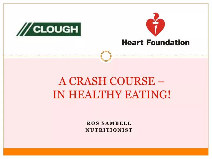 a crash course in healthy eating