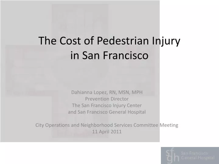 the cost of pedestrian injury in san francisco