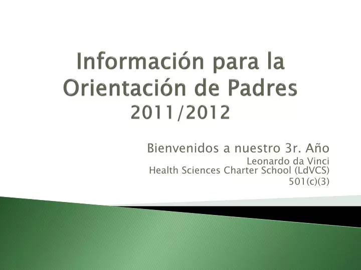informaci n para la orientaci n de padres 2011 2012