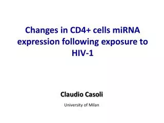 Changes in CD4+ cells miRNA expression following exposure to HIV-1