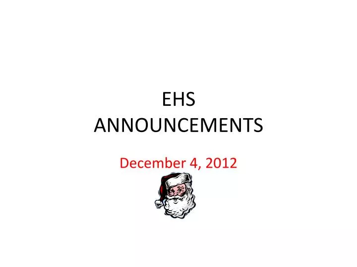 ehs announcements