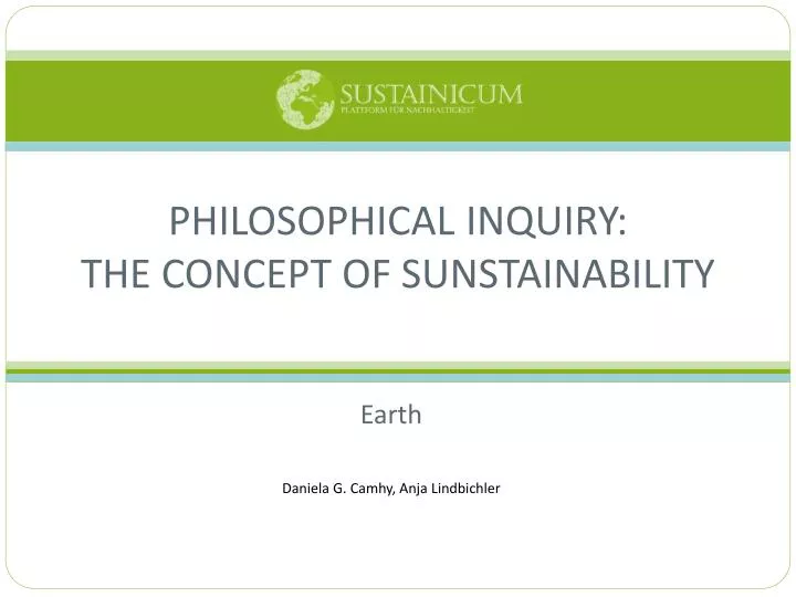 philosophical inquiry the concept of sunstainability