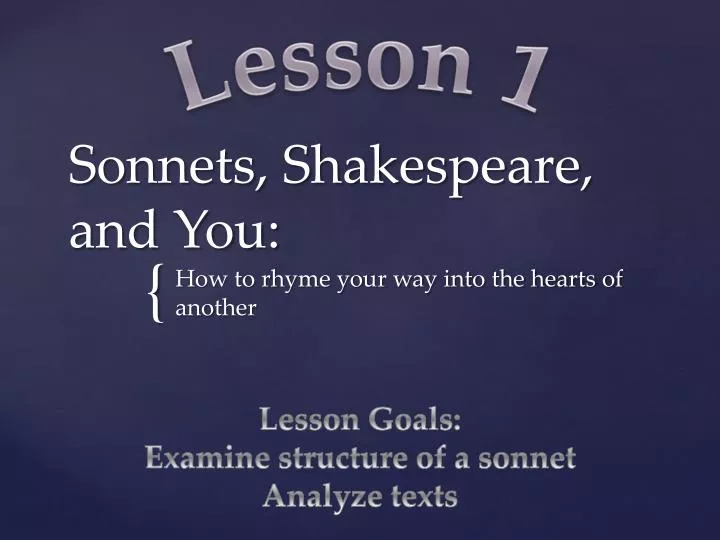 sonnets shakespeare and you