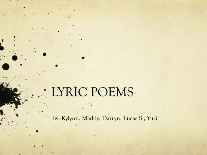 lyric poems