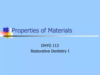 Properties of Materials