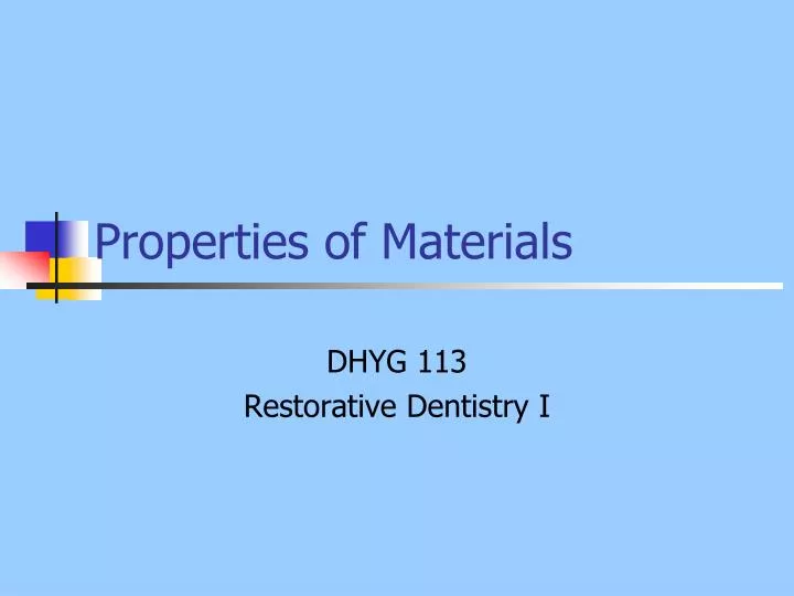 properties of materials