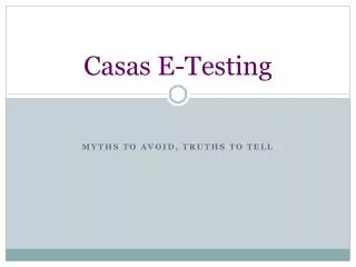 Casas E-Testing