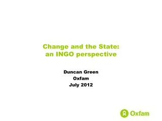 Change and the State: an INGO perspective