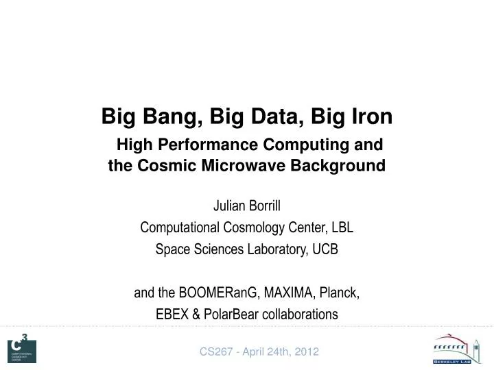 big bang big data big iron high performance computing and the cosmic microwave background