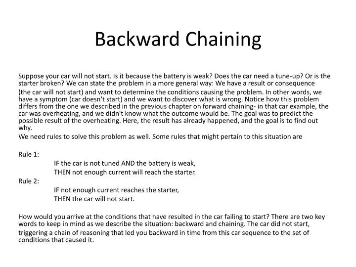 backward chaining