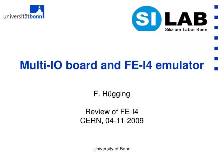 multi io board and fe i4 emulator