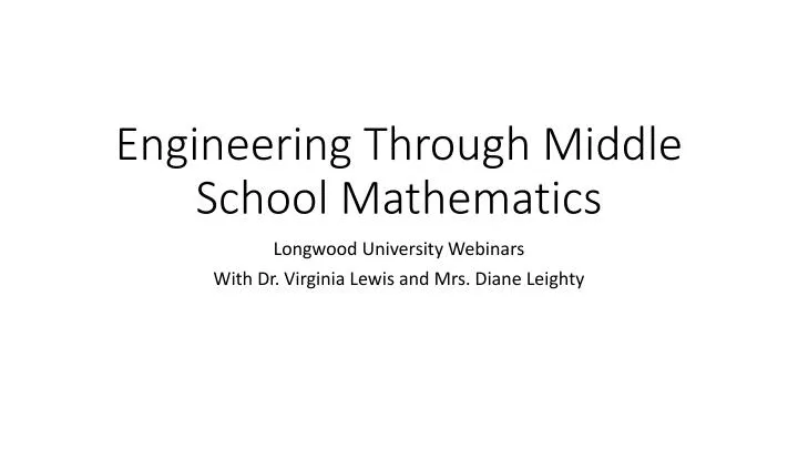 engineering through middle school mathematics