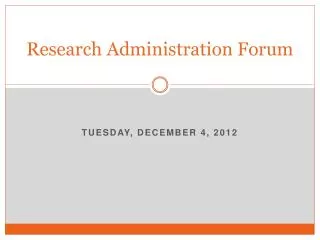 Research Administration Forum