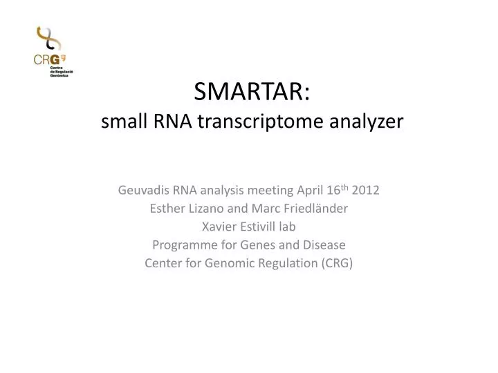 smartar small rna transcriptome analyzer