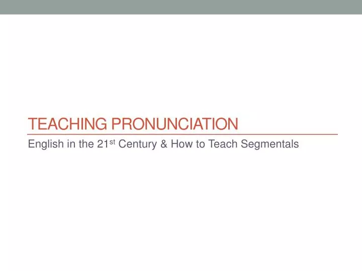 teaching pronunciation