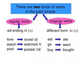 There are two kinds of verbs in the past simple