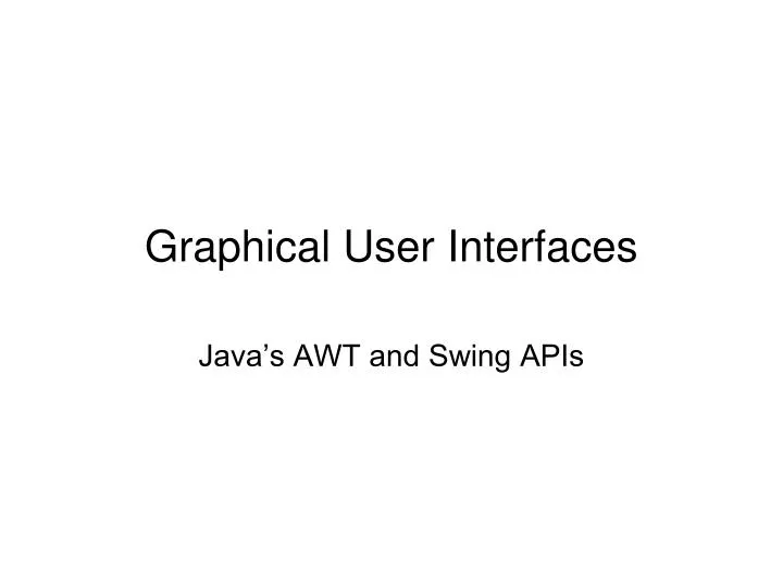 graphical user interfaces