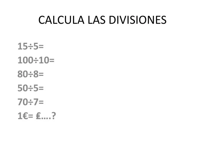 calcula las divisiones