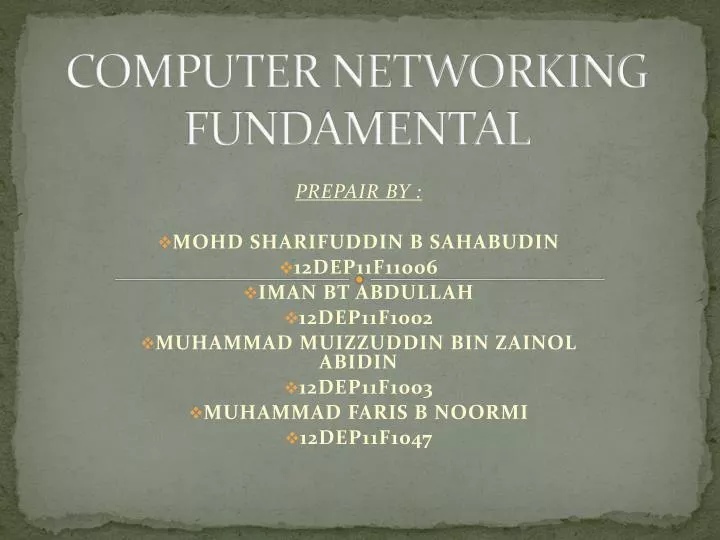 computer networking fundamental