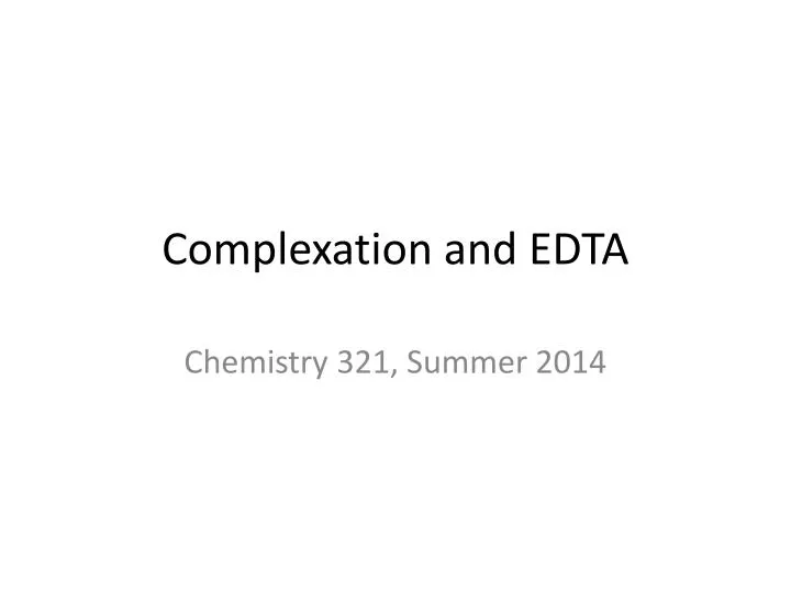 complexation and edta