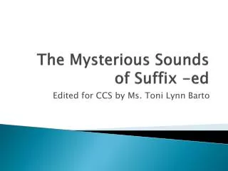 The Mysterious Sounds of Suffix - ed