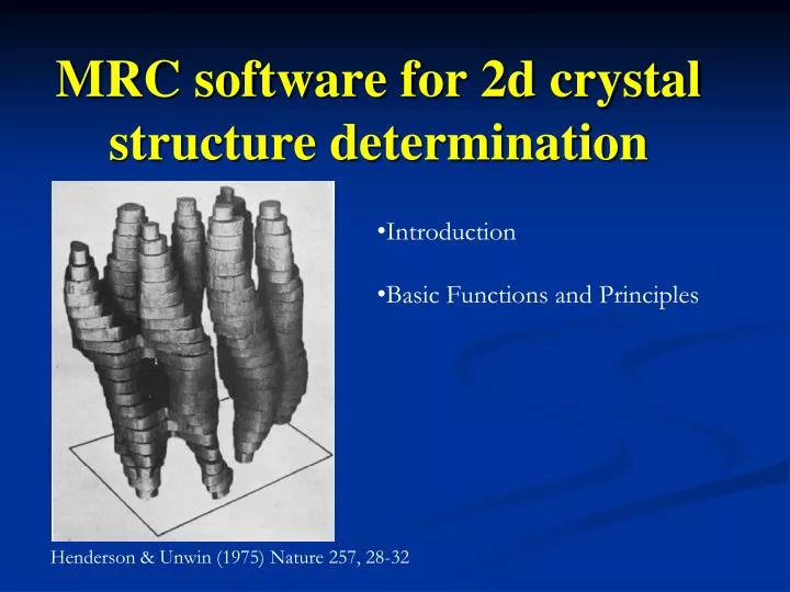 mrc software for 2d crystal structure determination