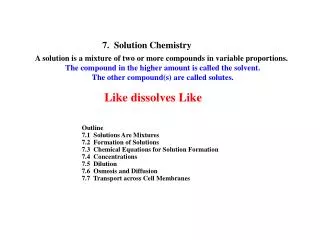 7. Solution Chemistry