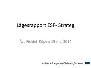 l gesrapport esf strateg