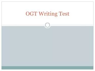 OGT Writing Test