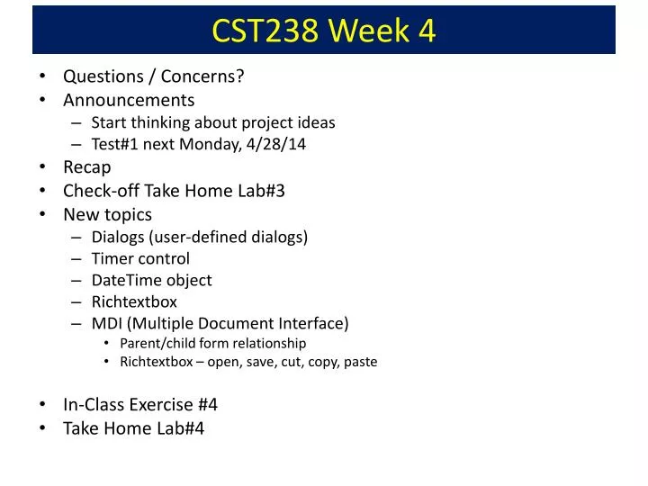 cst238 week 4