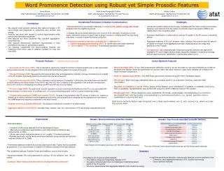 Results: Word prominence detection models