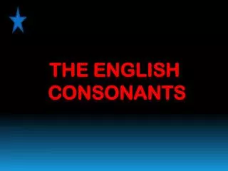The English consonants