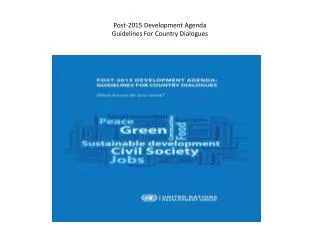 post 2015 d evelopment agenda guidelines for country dialogues