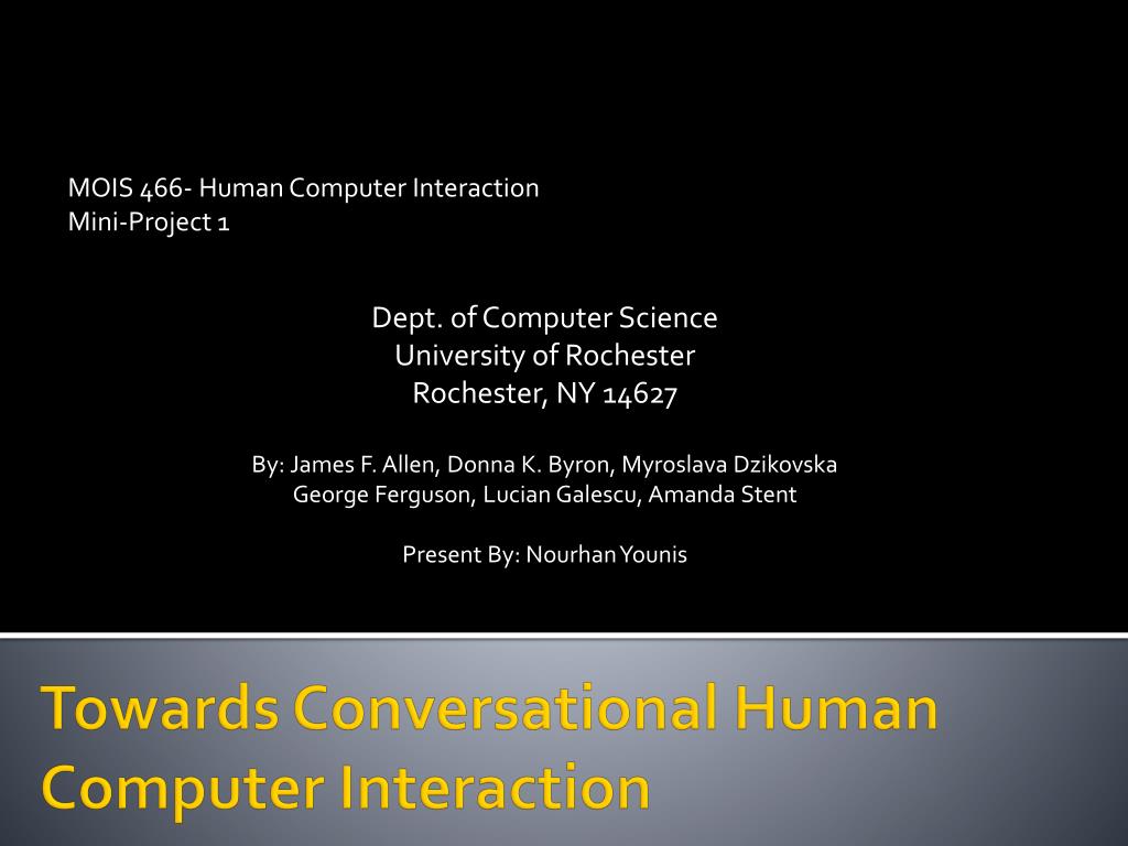 PPT - Exploring Dialogues in Human-Computer Interaction PowerPoint ...