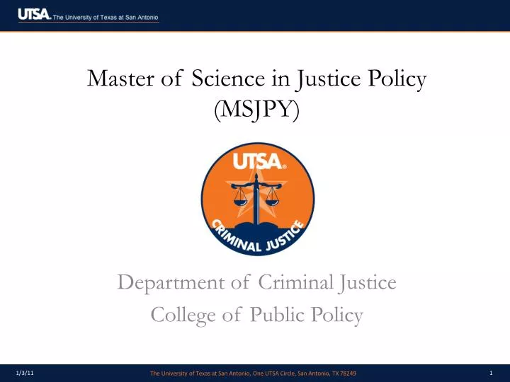 master of science in justice policy msjpy